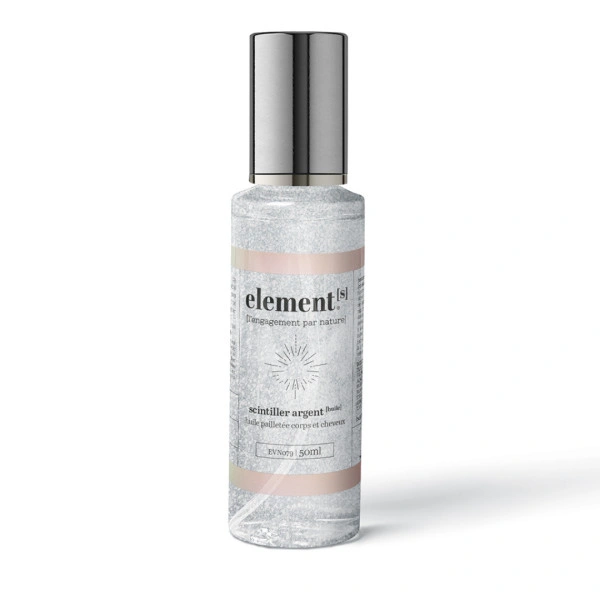 Elements Olio glitter argento per corpo e capelli 50 ML