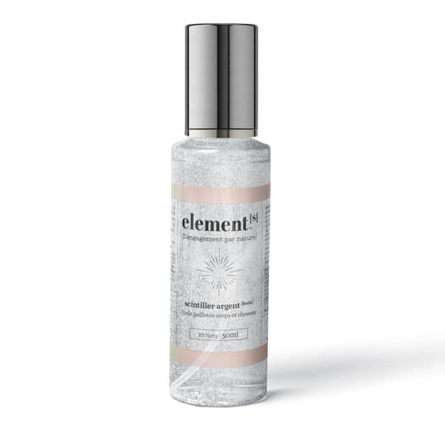 Óleo com brilho prateado para corpo e cabelo Elements 50 ML