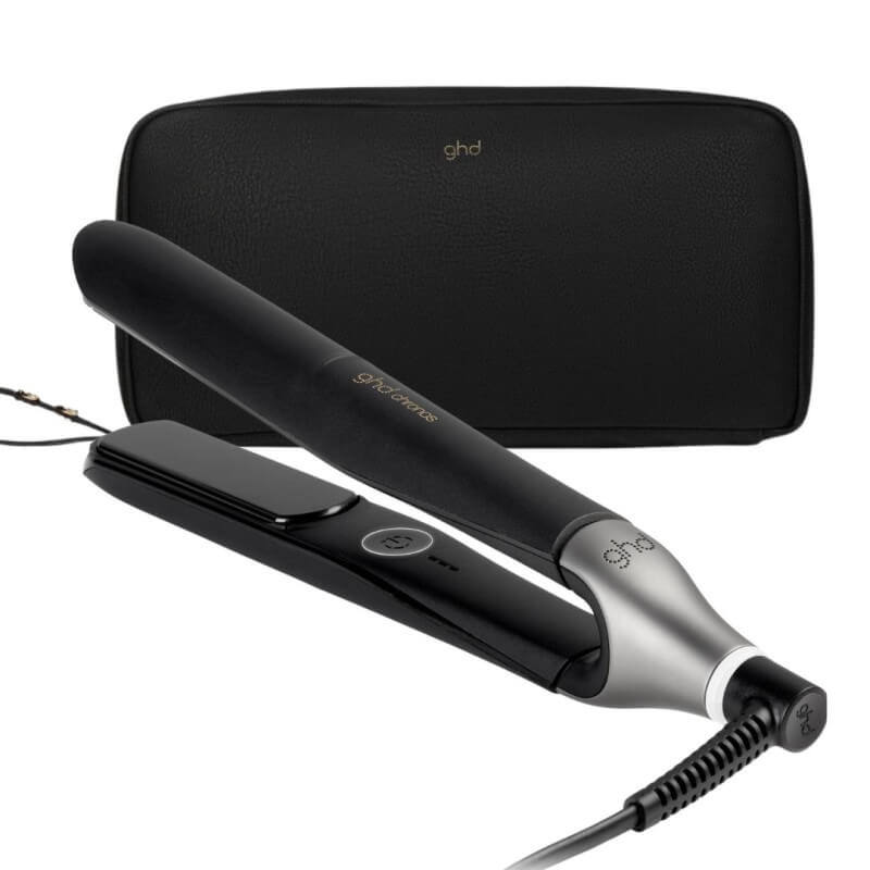Alisador ghd Chronos preto + estojo térmico preto de oferta