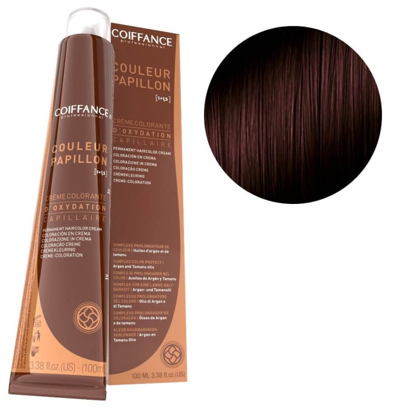 Coloration Couleur Papillon 4.56 Châtain Acajou Rouge Coiffance 100ml