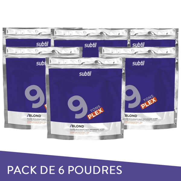 Pack de 6 pós descolorantes 9 tons SUBTIL BLOND 500G. Pack de 6 pós descolorantes 9 tons SUBTIL BLOND 500G.