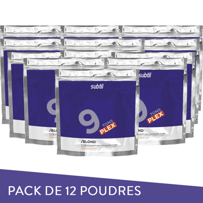 Pack de 12 pós descolorantes 9 tons SUBTIL LOURO 500G.