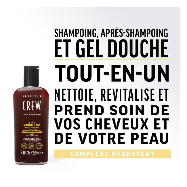 Soin 3-em-1 Gengibre + Chá American Crew 250ml