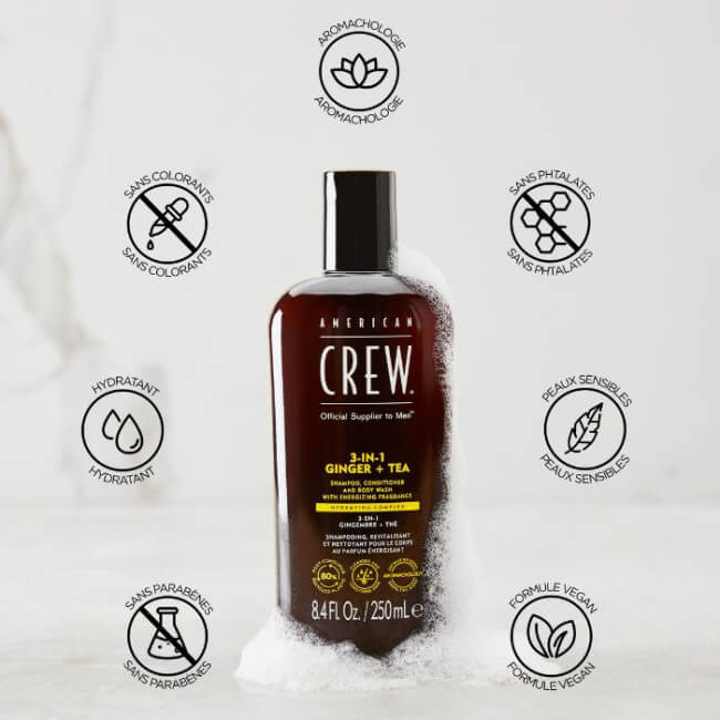 Soin 3-em-1 Gengibre + Chá American Crew 250ml