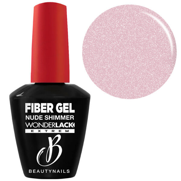 Esmalte de fibra en gel con brillo nude BeautyNails 12 ml.