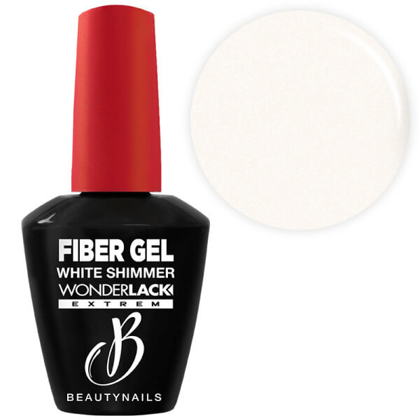 Esmalte de fibra en gel con brillo blanco BeautyNails 12 ml.