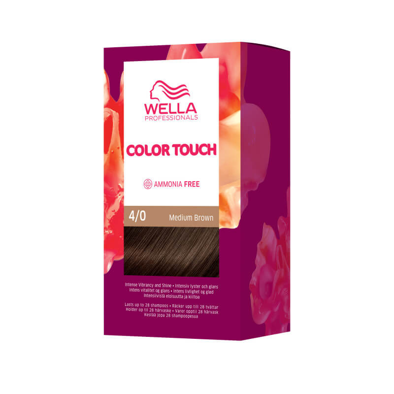 Kleuringset Naturel Middenbruin Color Touch Fresh-Up 4/0 van Wella.