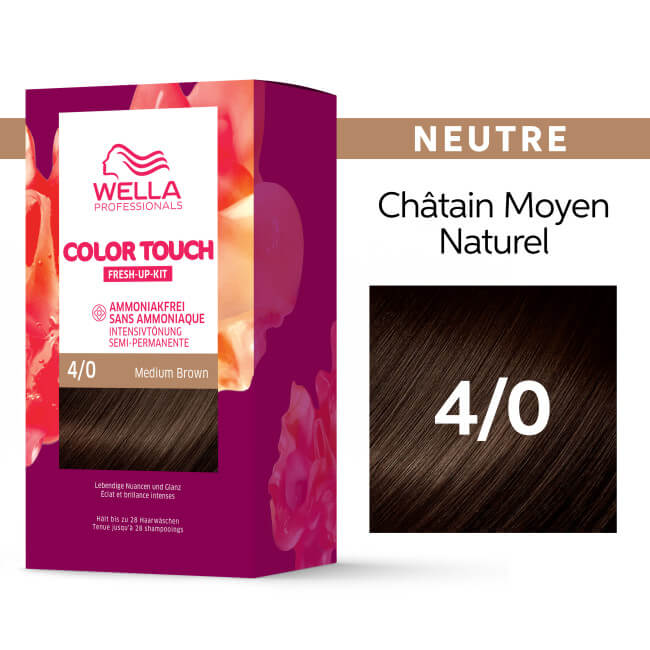 Kleuringset Naturel Middenbruin Color Touch Fresh-Up 4/0 van Wella.