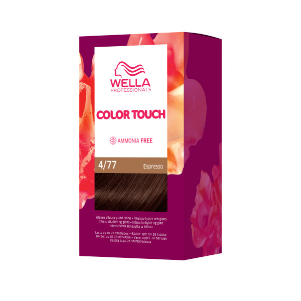Kit de coloration Espresso Châtain Marron Intense Color Touch Fresh-Up 4/77 Wella