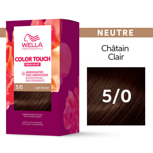 Kit de coloração Castanho Claro Color Touch Fresh-Up 5/0 Light Brown Wella