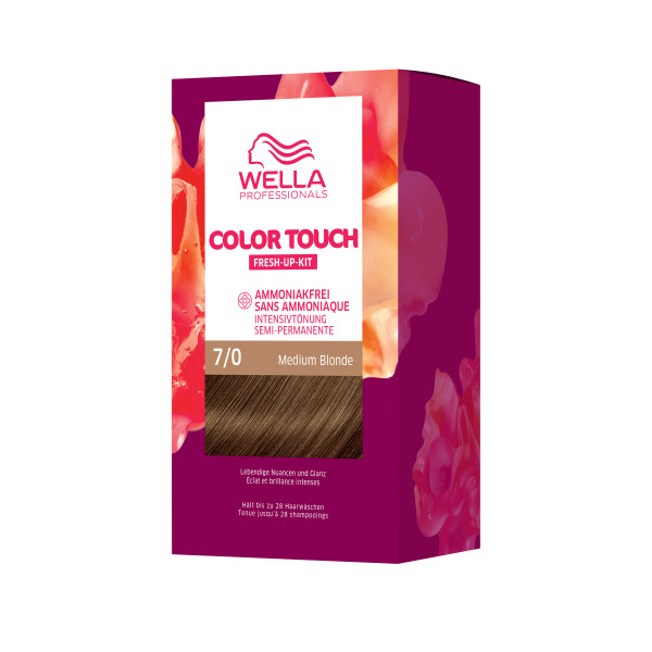 Kit de coloration Blond Moyen Naturel Color Touch Fresh-Up 7/0 Medium Blonde Wella
