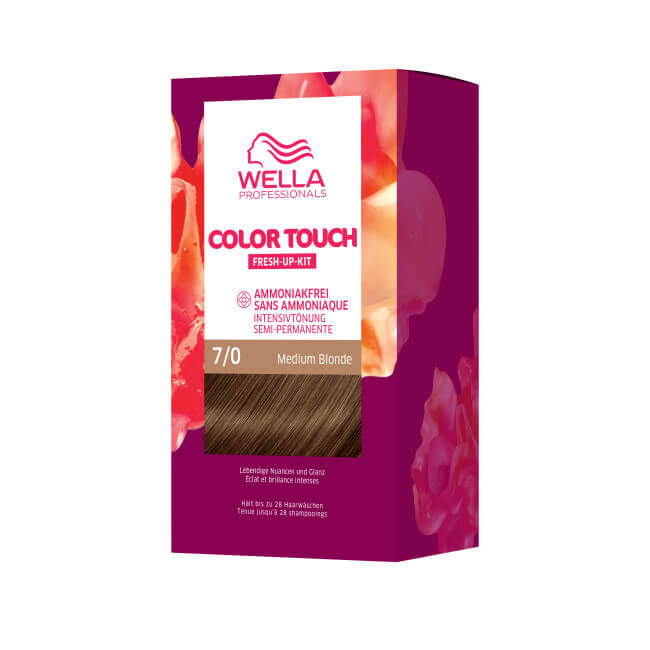 Kit de coloração Blond Moyen Naturel Color Touch Fresh-Up 7/0 Loiro Médio Wella