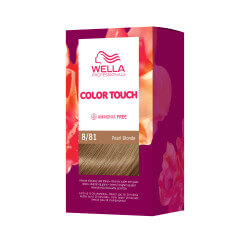 Kit de coloración Rubio Claro Perlado Ceniza Pearl Blonde Color Touch Fresh-Up 8/81 de Wella.