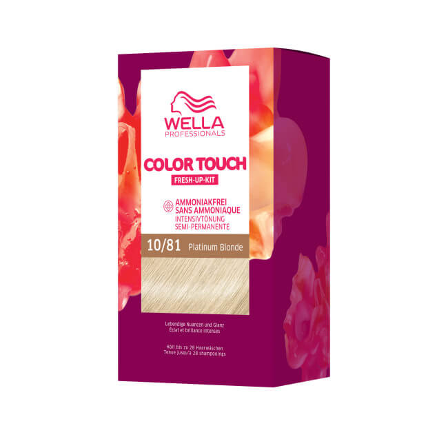 Kit de coloração Loiro Muito Muito Claro Pérola Acinzentado Platina Loiro Color Touch Fresh-Up 10/81 da Wella