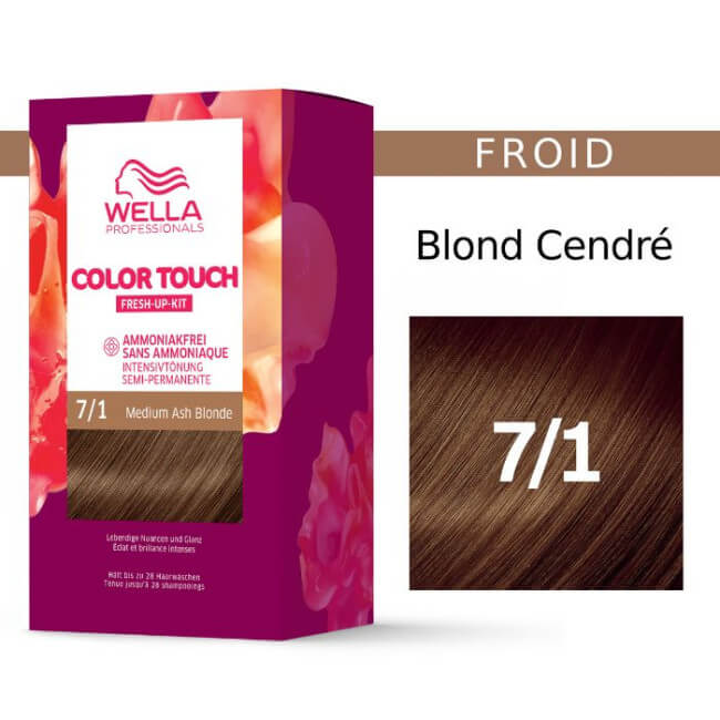 Asblond Haarkleurset Medium Ash Blonde Color Touch Fresh-Up 7/1 van Wella