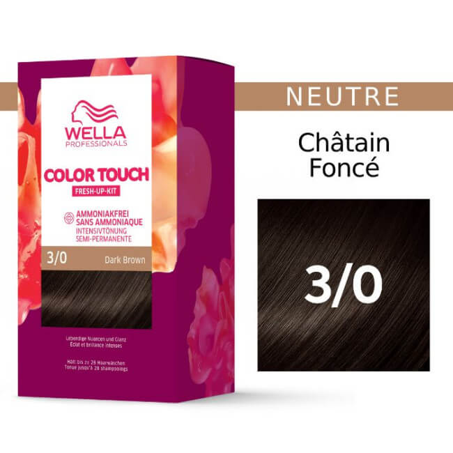 Kit de coloração Castanho Escuro Dark Brown Color Touch Fresh-Up 3/0 da Wella