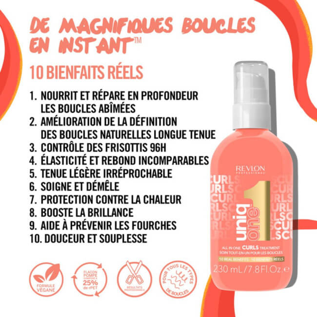 Alles-in-één verzorging voor krullen UniqOne Revlon 230ML