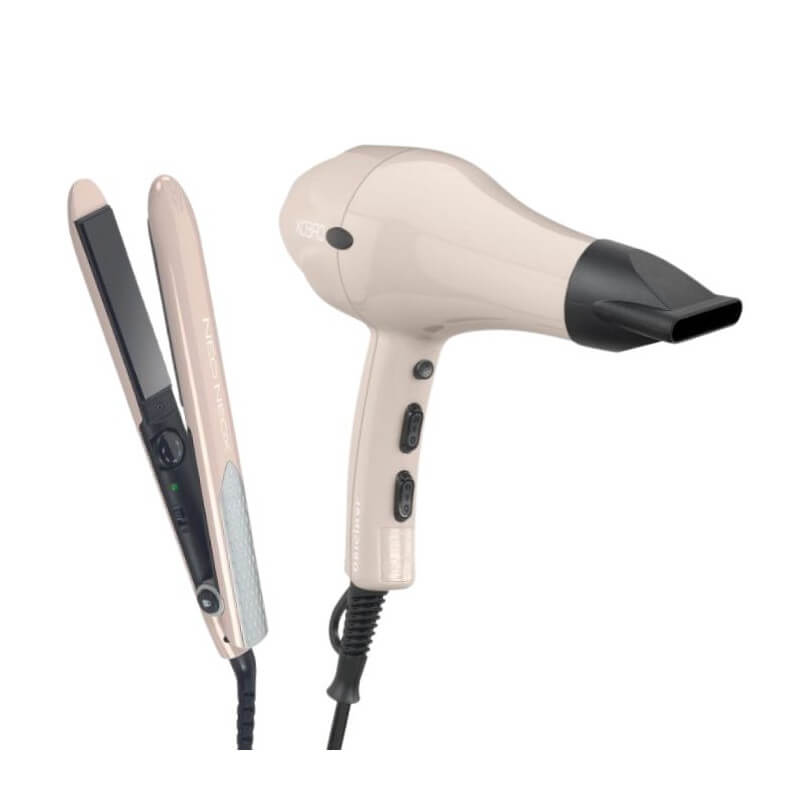 copia del secador de pelo Duo Dreox y la plancha Neoneox en rosa frío Sibel