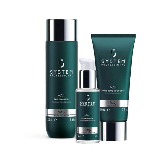 Man System Professional routine capelli e barba con shampoo FREE