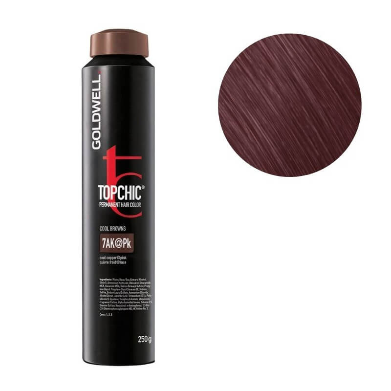 Kleuring Topchic 7AK@PK middelblond koele koperen rozige verlichting Goldwell 250ml