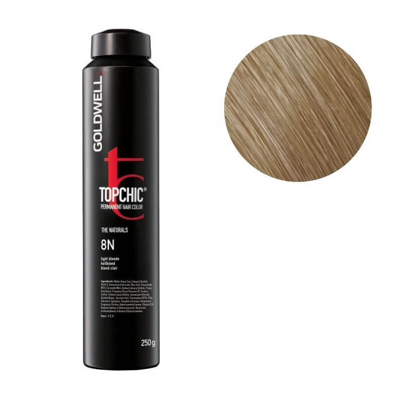 Coloración Topchic 8n rubio medio beige plateado Goldwell 250ml