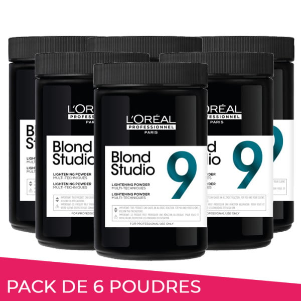 Pack de 6 poudres éclaircissantes 9 tons Blond Studio L'Oréal Professionnel