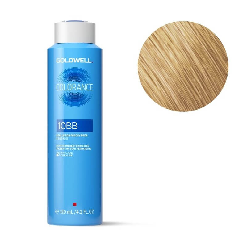 Coloração Colorance 10bb cor loiro extra claro bege pêssego Goldwell 120ml