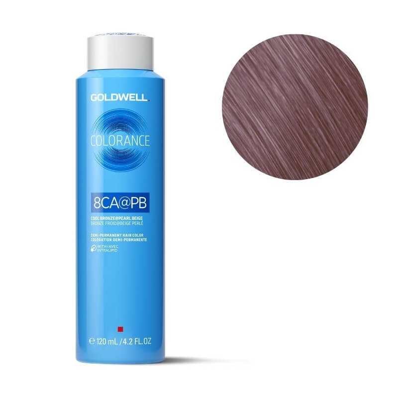 Kleuring Colorance 8ca@pb kleur licht asblond koud parelbeige Goldwell 120ml