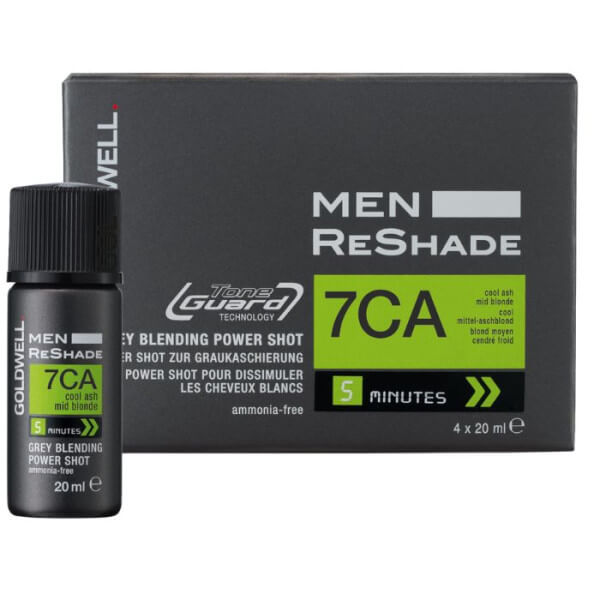 Coloração Men Reshade 7ca loiro médio acinzentado frio Goldwell 4 tubos x 20ml Coloração Men Reshade 7ca loiro médio acinzentado frio Goldwell 4 tubos x 20ml