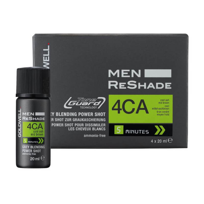 Coloração Men Reshade 4ca castanho escuro acinzentado frio Goldwell 4 doses x 20ml