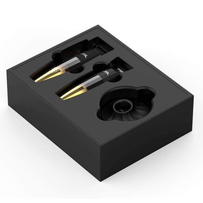 Conjunto de duo de aparadores GOLD 2020C-G e 2020T-G da JRL com base de carregamento SCJRLC1.