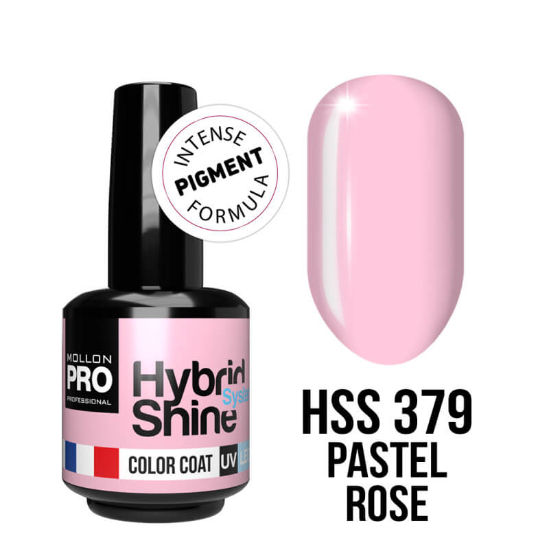 Verniz híbrido de brilho semi-permanente Hybrid Shine 8ml n°379 Rosa Pastel Mollon