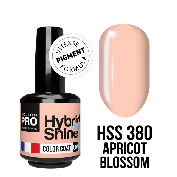 Hybrid Shine 8ml semi-permanent nail polish n°380 Apricot Blossom by Mollon.