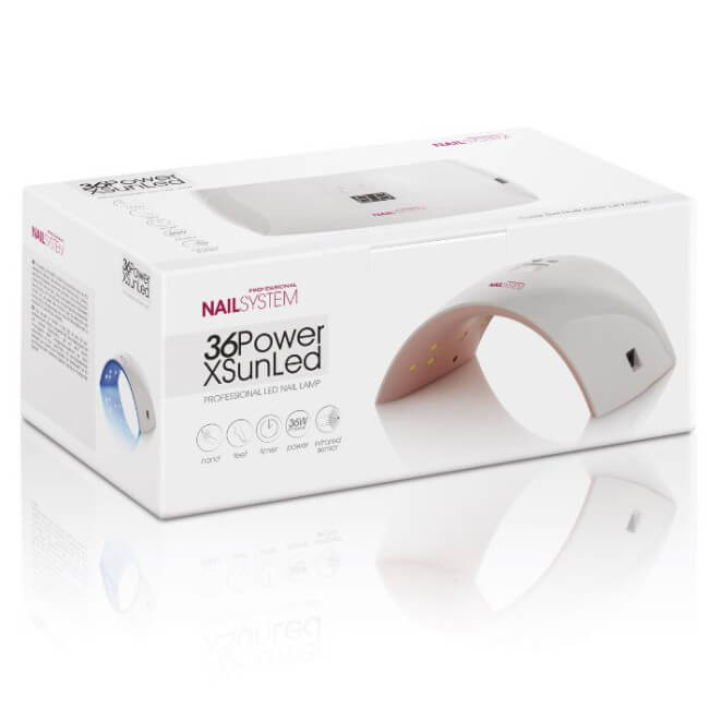 Nageldroger 36 POWER X SUN LED voor het uitharden van gel op handen en voeten.