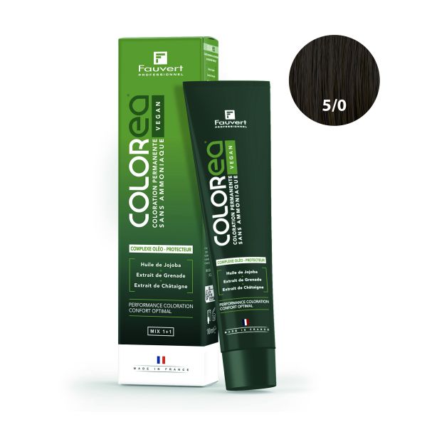 Coloration Colorea Vegan 5/0 light chestnut cool Fauvert Professionnel 100ml