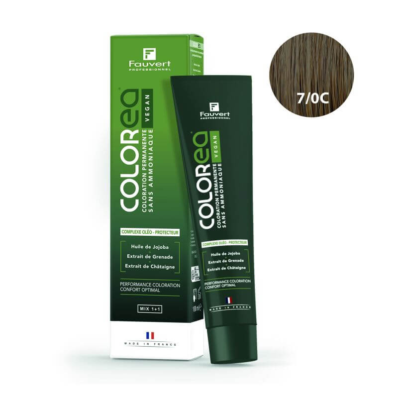 Colorazione Colorea Vegan 7/0-c biondo freddo glaciale Fauvert Professionnel 100ml
