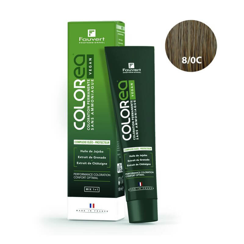 Coloration Colorea Vegan 8/0-c Light Cold Glacial Blond 100ml by Fauvert Professionnel