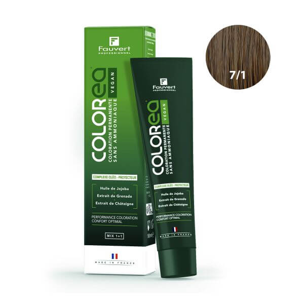 Coloración Vegana 7/1 rubio ceniza Fauvert Professionnel 100ml