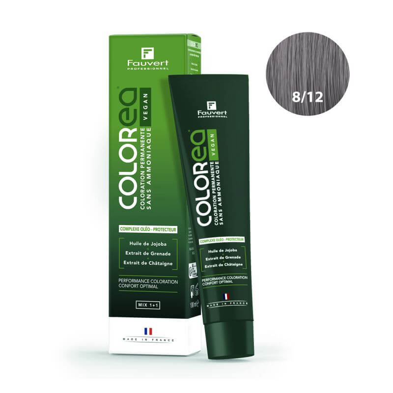 Coloration Colorea Vegan 8/12 zeer licht asblond iriserend Fauvert Professionnel 100 ml