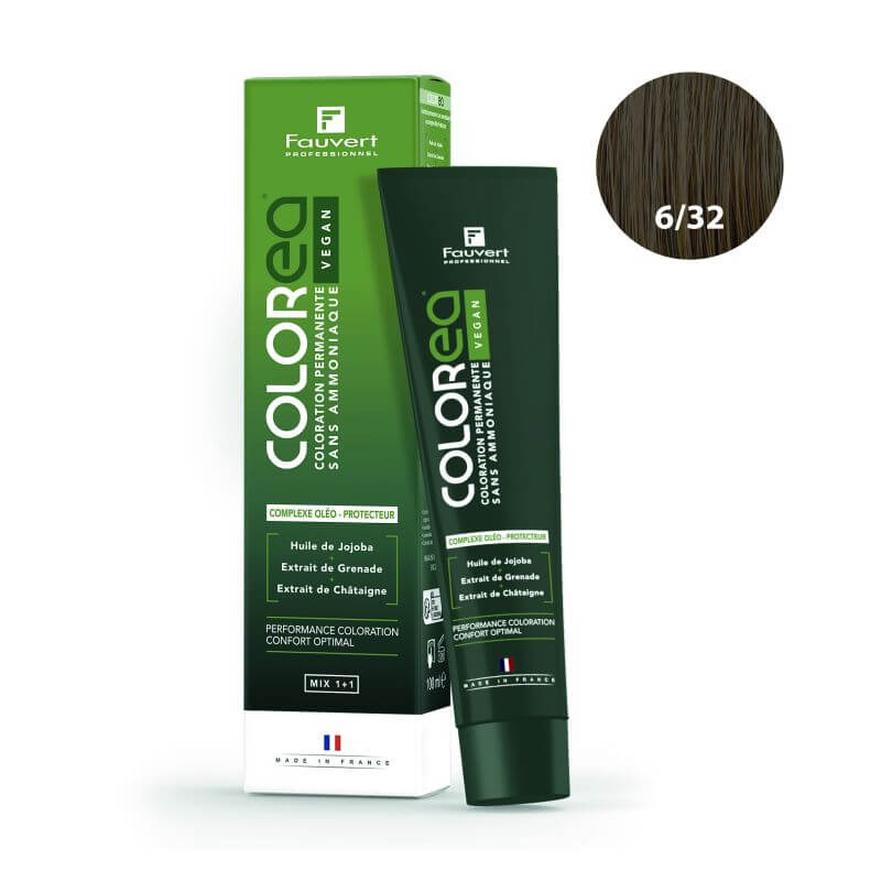 Kleuring Colorea Vegan 6/32 donkerblond goudachtig Fauvert Professionnel 100ml