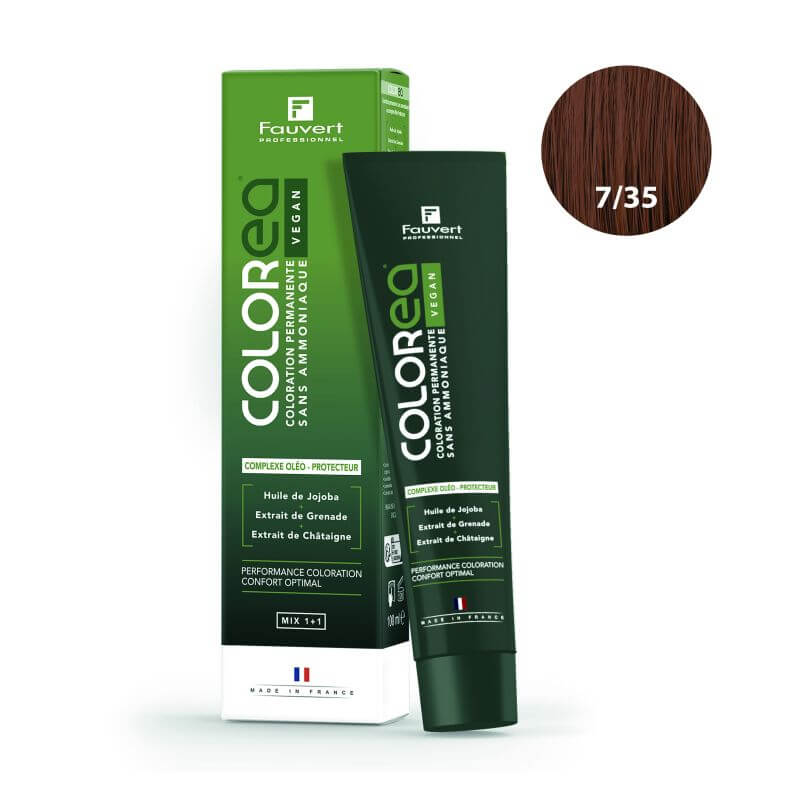 Coloration Colorea Vegan 7/35 blond dore acajou Fauvert Professionnel 100ml