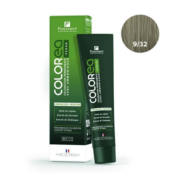 Kleuring Colorea Vegan 9/32 zeer lichtblond goudblond iriserend Fauvert Professionnel 100 ml Kleuring Colorea Vegan 9/32 zeer lichtblond goudblond iriserend Fauvert Professionnel 100 ml