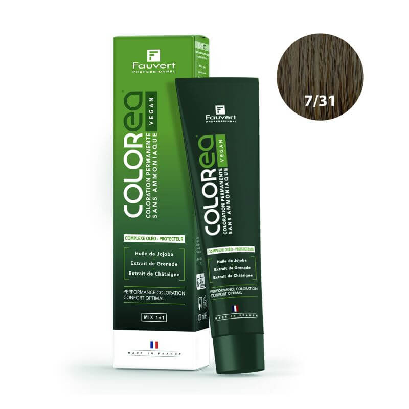 Coloração Colorea Vegan 7/31 loiro dourado acinzentado Fauvert Professionnel 100ml