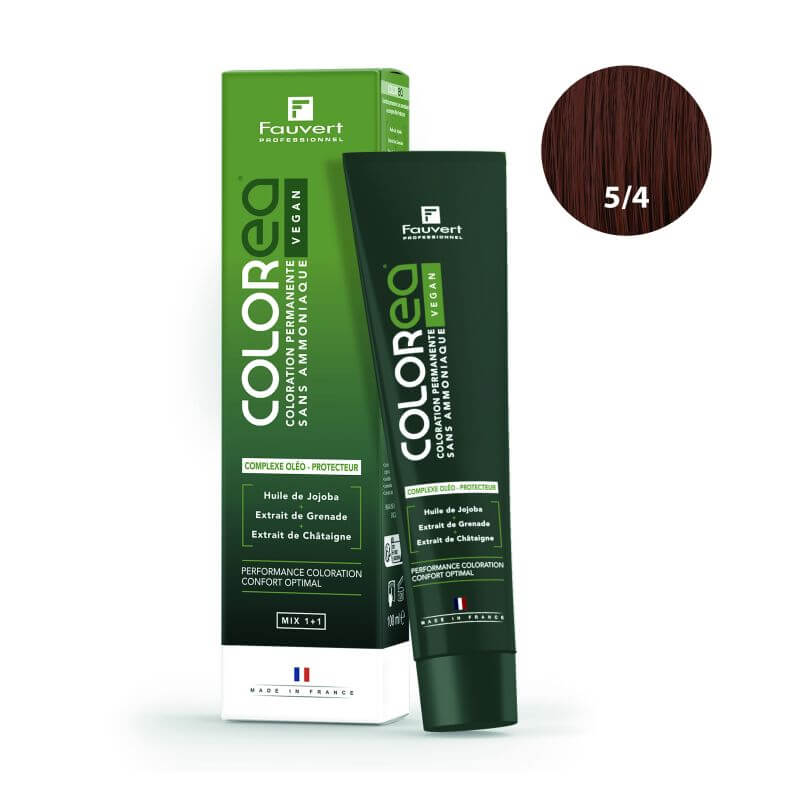 Colorazione Colorea Vegan 5/4 biondo chiaro rame Fauvert Professionnel 100ml