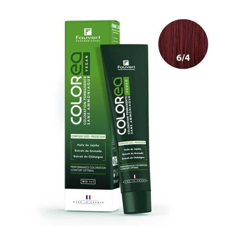 Kleuring Colorea Vegan 6/4 donkerblond koper Fauvert Professionnel 100 ml