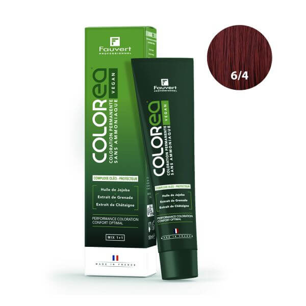 Kleuring Colorea Vegan 6/4 donkerblond koper Fauvert Professionnel 100 ml Kleuring Colorea Vegan 6/4 donkerblond koper Fauvert Professionnel 100 ml
