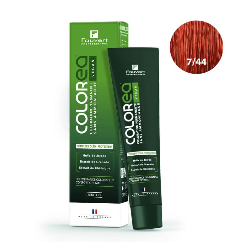 Kleuring Colorea Vegan 7/44 diep koperblond Fauvert Professionnel 100ml