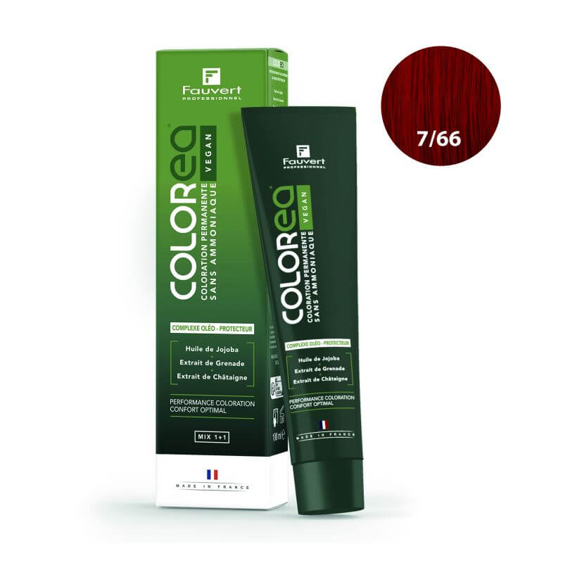 Kleuring Colorea Vegan 7/66 dieprood blond Fauvert Professionnel 100 ml