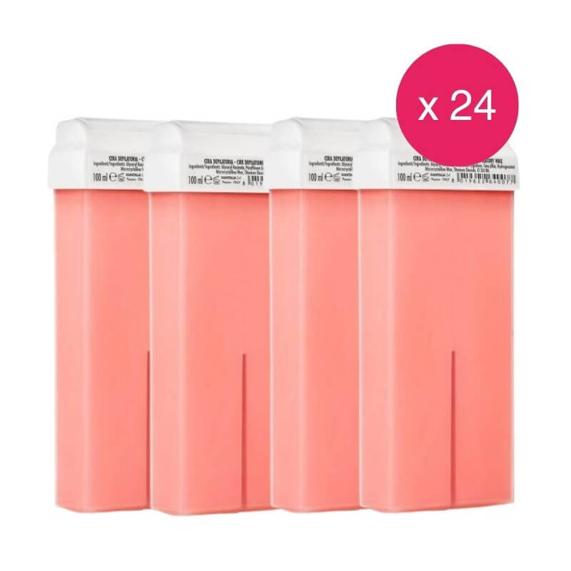 Pack 24 Cartuchos de Cera Descartável Titânio Rosa Xanitalia