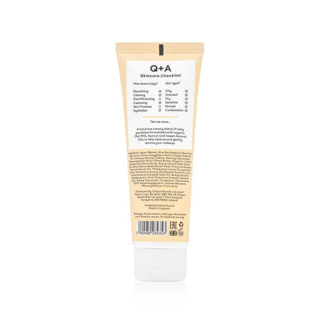 Creme de limpeza de leite de aveia Q+A 125ML